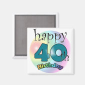 Aimant Blauwe Joyeux 40e anniversaire (Recto/Verso)