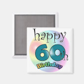 Aimant Blauwe Joyeux 60e anniversaire (Recto/Verso)