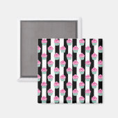Aimant Bleck et Withe cool tendance, Cup Cakes (Recto/Verso)