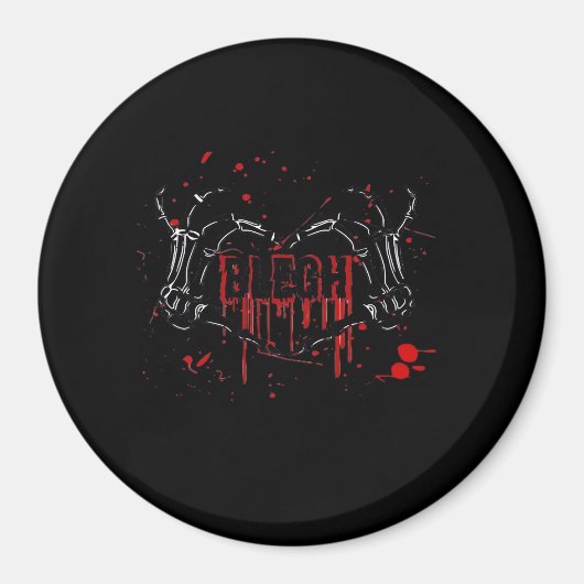 Aimant Blegh Breakdown, Skeleton Heart Hands, Emo Band, S (Devant)