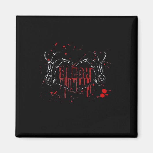 Aimant Blegh Breakdown, Skeleton Heart Hands, Emo Band, S (Devant)