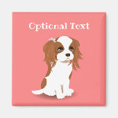 Aimant Blenheim Cavalier King Charles Spaniel rose (Devant)