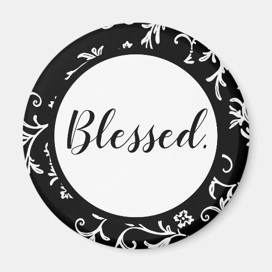 Aimant Blessé noir blanc moderne Script chrétien (Devant)