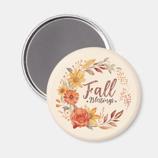 Aimant Blessures d'automne - Feuilles d'automne et couron (Recto/Verso)