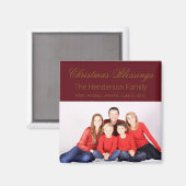 Aimant Blessures de Noël Photo de famille personnalisée (Recto/Verso)
