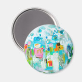 Aimant Bleu Abstrait (Recto/Verso)