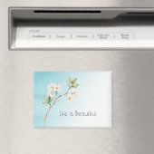 Aimant Bleu Aqua Blanc Floral (In Situ (Lave-vaisselle))