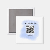 Aimant bleu aquarelle QR code scan ajouter texte personna (Recto/Verso)