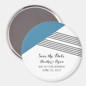 Aimant Bleu bande géométrique Enregistrer l'aimant de dat (Recto/Verso)