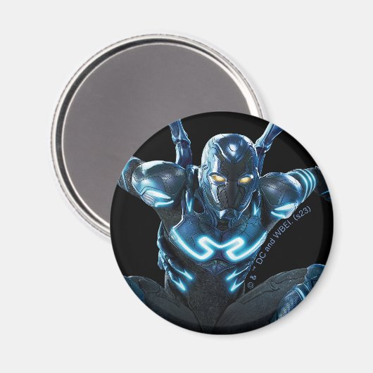 Aimant Bleu Beetle Leaping Caractère Art (Recto/Verso)