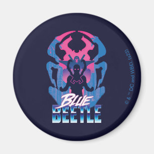Aimant Bleu Beetle Rétrowave contre graphique