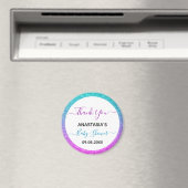 Aimant Bleu bleu clair violet Merci Baby shower (In Situ (Lave-vaisselle))