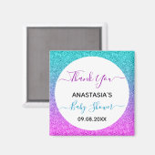 Aimant Bleu bleu clair violet Merci Baby shower (Recto/Verso)