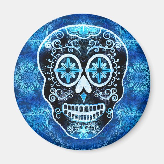 Aimant bleu calavera (Devant)