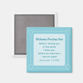 Aimant Bleu clair et doux Baby shower (Recto/Verso)