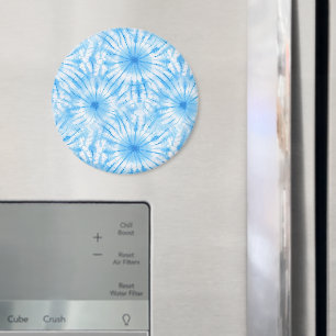 Aimant Bleu Clair Tie Dye Blanc