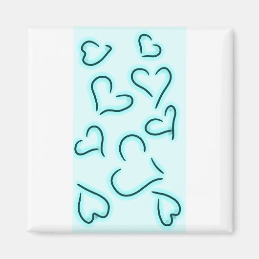 Aimant Bleu Coeur mignon (Devant)