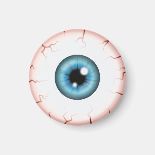 Aimant Bleu Couleur Eyeball Halloween Bloodshot Eyeball