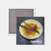 Aimant Bleu de crème sur ardoise avec framboise et vanill (Recto/Verso)