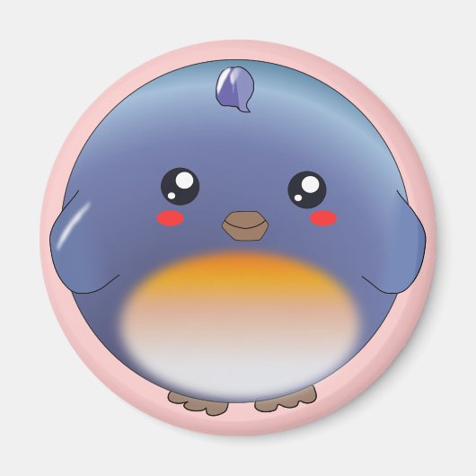 Aimant bleu de Cute kawaii (Devant)