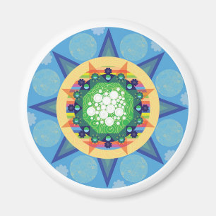 Aimant bleu de mandala