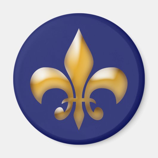 Aimant Bleu de marine classique Fleur de Lis (Devant)