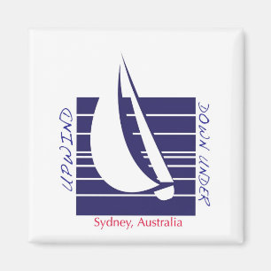 Aimant bleu de Square_UpDownSydney de bateau