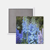 Aimant Bleu Delphinium Fleurs Florales Jardin Nature (Recto/Verso)