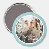 Aimant Bleu et blanc des arbres de Noël Photo de vacances (Recto/Verso)