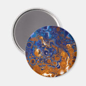 Aimant Bleu et cuivre Art moderne Abstrait (Recto/Verso)