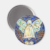 Aimant Bleu et or Ange cancer (Recto/Verso)