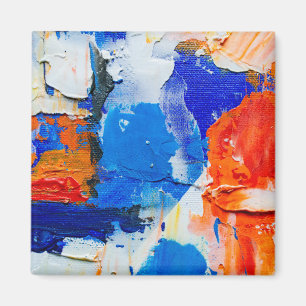 Aimant Bleu et orange Peinture Abstraite Art Abstrait