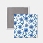aimant bleu fleur (Recto/Verso)