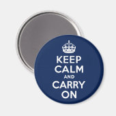 Aimant Bleu foncé Gardez le calme et continuer (Recto/Verso)