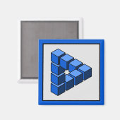 Aimant Bleu Funky gris noir Impossible Triangle Blocs (Recto/Verso)
