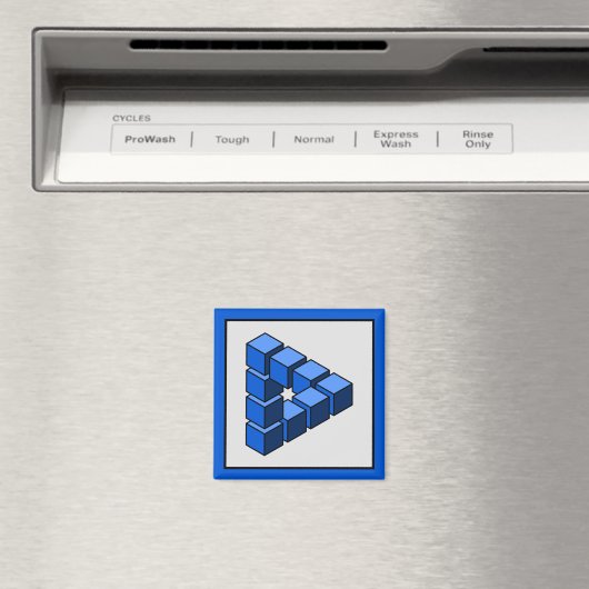 Aimant Bleu Funky gris noir Impossible Triangle Blocs (In Situ (Lave-vaisselle))