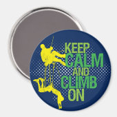 Aimant Bleu Garder le calme et grimper sur l'aimant Escal (Recto/Verso)