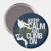 Aimant Bleu Garder le calme et grimper sur l'aimant Escal (Recto/Verso)
