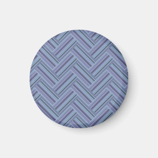 Aimant Bleu gris rayures motif double tissage (Devant)