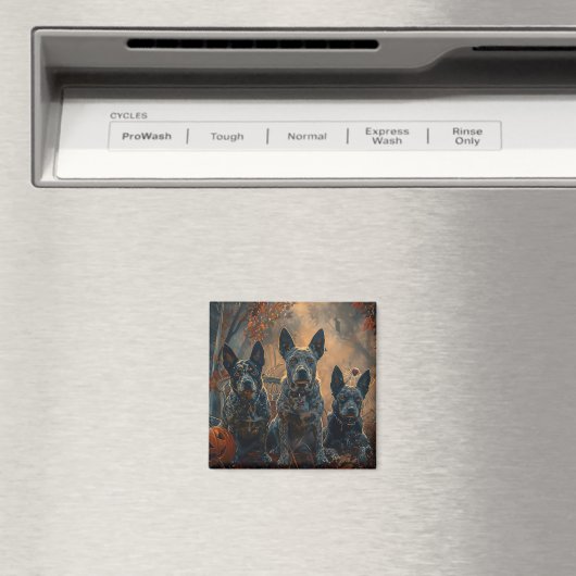 Aimant Bleu Heeler Halloween nuit chien délice (In Situ (Lave-vaisselle))