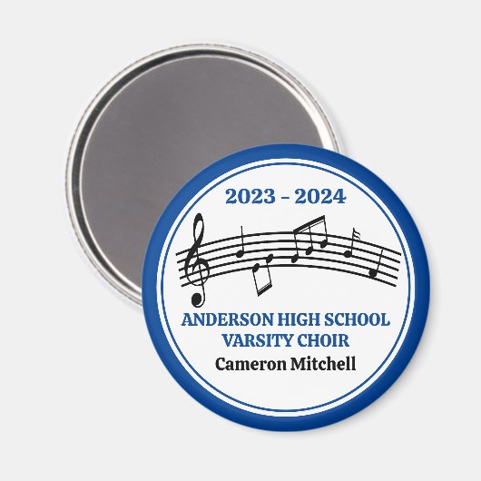 Aimant Bleu High School Varsity Choir Custom Keepsaké (Recto/Verso)