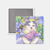 Aimant bleu Iris Kitten (Recto/Verso)