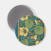 Aimant Bleu jaune Nasturtium Fleur Nouveau Motif (Recto/Verso)