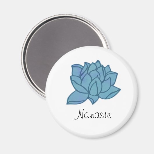 Aimant bleu Lotus Namaste (Recto/Verso)