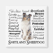 Aimant bleu Merle Sheltie (Devant)