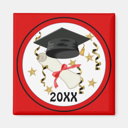 Aimant Bleu mortier et diplôme (Devant)