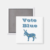 Aimant Bleu mou Coeur âne VOTE BLEU (Recto/Verso)
