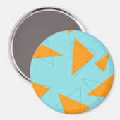 Aimant Bleu, orange, cool, tendance, moderne triangle mot (Recto/Verso)