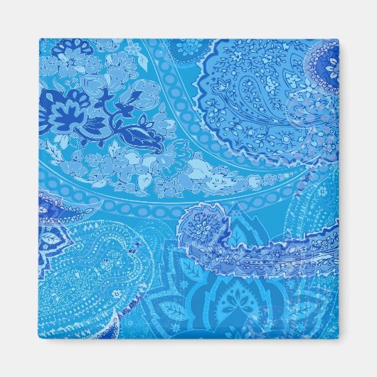 Aimant bleu Paisley (Devant)