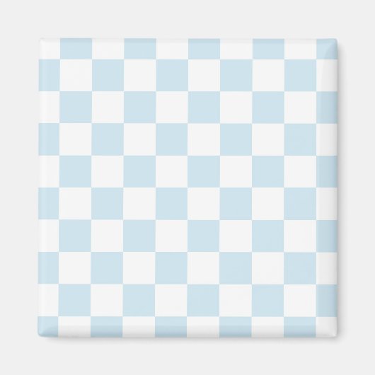 Aimant Bleu pastel et damier blanc (Devant)